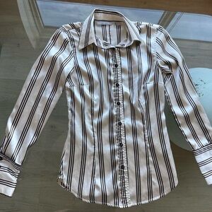 Zara Pinstripe Satin Blouse